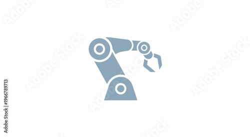Robotic arm icon, industrial automation, factory technology, modern manufacturing