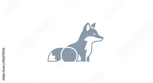 Stylized Fox Icon, Minimalist Animal Graphic, Vector Art