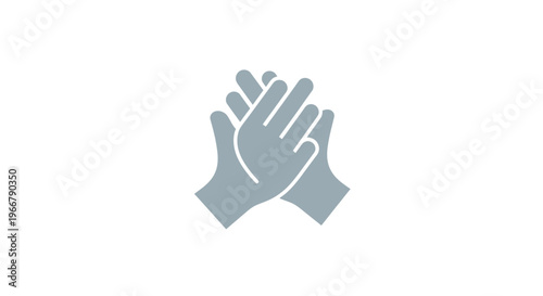 Clapping hands icon, applause symbol, isolated on white background, vector illustration