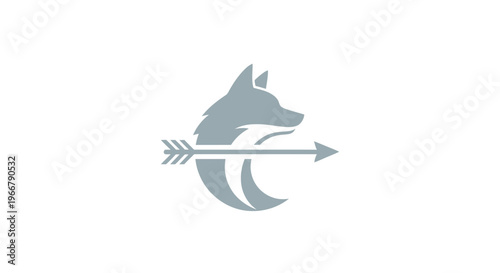 Wolf Head Silhouette with Arrow Logo