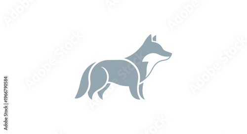 Stylized gray fox logo icon on white background