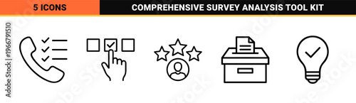 Survey Feedback and Customer Experience Analytics Minimalist Monoline Geometric Line Art for Digital Data Collection and Polling UX
