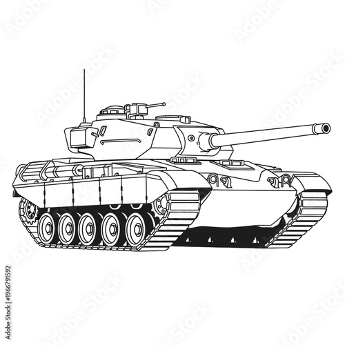 Modern Military Tank Vector Illustration