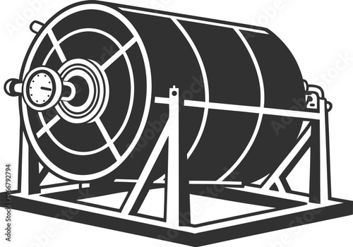 Heavy-duty industrial rotating drum dryer for efficient material drying in large-scale processing plants
