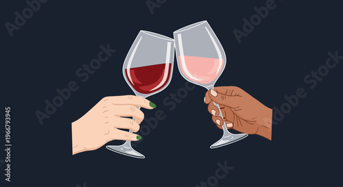 Diverse Hands Clinking Wine Glasses A Symbol of Celebration and Togetherness