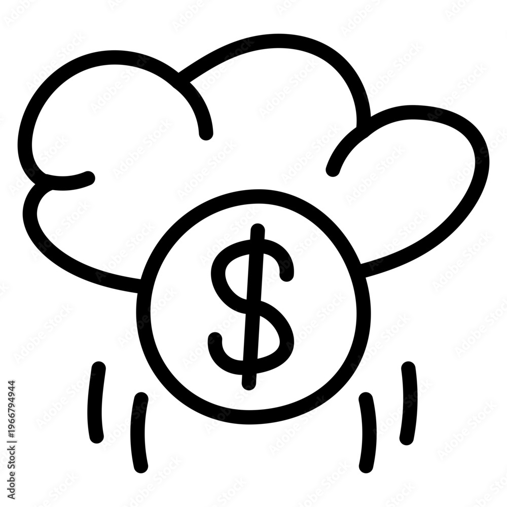 Fototapeta premium Trendy vector design of cloud earning