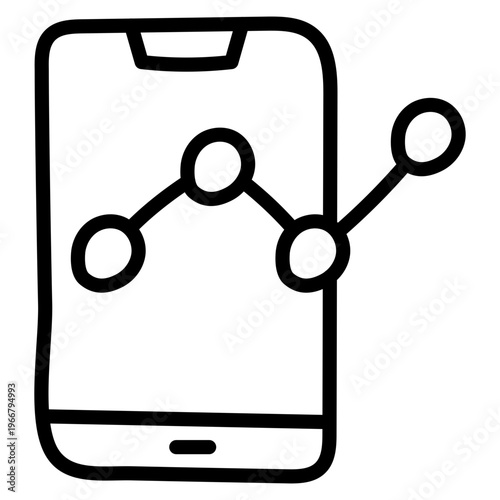 A colored design icon of mobile data analytics 