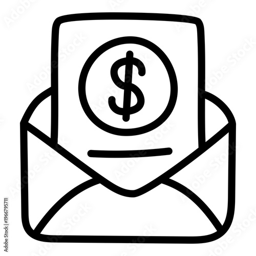 An icon design of financial email