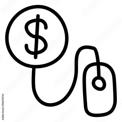 Conceptual linear design icon of pay per click