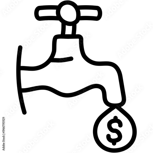 A colored style icon of financial faucet 