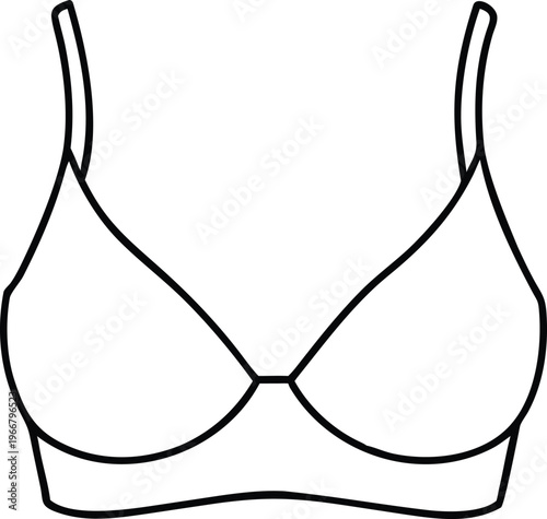 Classic Outline Drawing of an Everyday Full Coverage Support Bra for Women