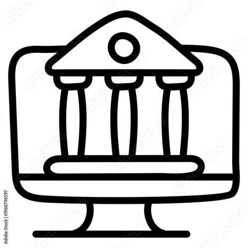 Creative style icon of online banking 