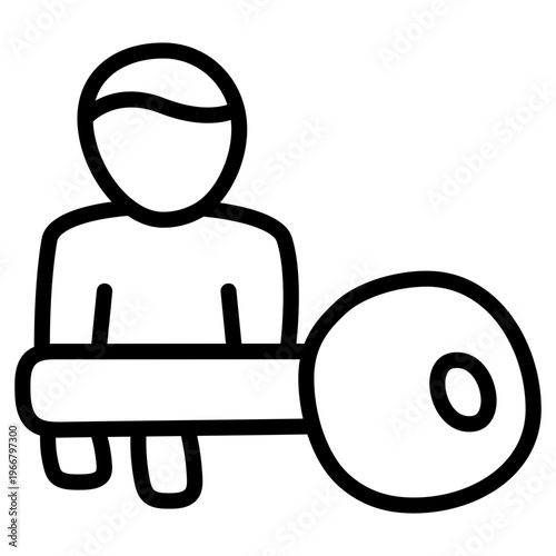 Modern design icon of key person 