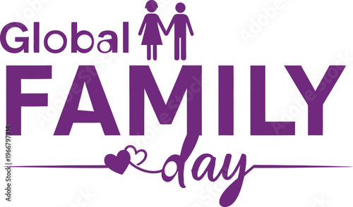 Global family day logo celebrating family bonds and unity worldwide