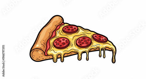 A delicious slice of pepperoni pizza with melted cheese