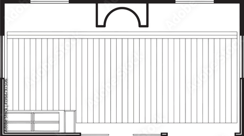 Architectural blueprint shows precise design, from a high angle view of an elaborate staircase and architectural details.
