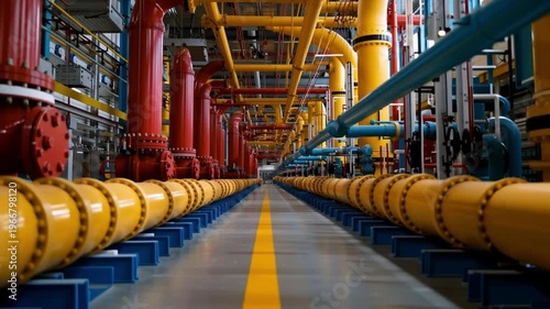 Industrial Pipes: A vibrant display of industrial pipes, forming an intricate network of infrastructure that underscores the complexity of modern industry.
