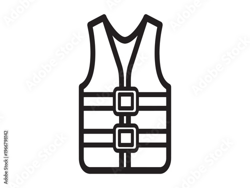 Life vest, safety vest, life jacket, vector icon isolated on White Background