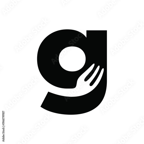 Letter G Food Logo Design with Fork and Plate Icon - Restaurant and Dining Branding Graphic