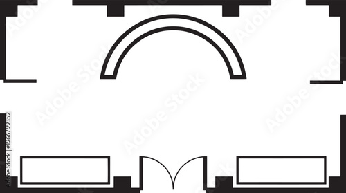 Architectural Floor Plan, A minimalist blueprint design of a room layout, perfect for illustrating the concept of interior spaces and structural planning.