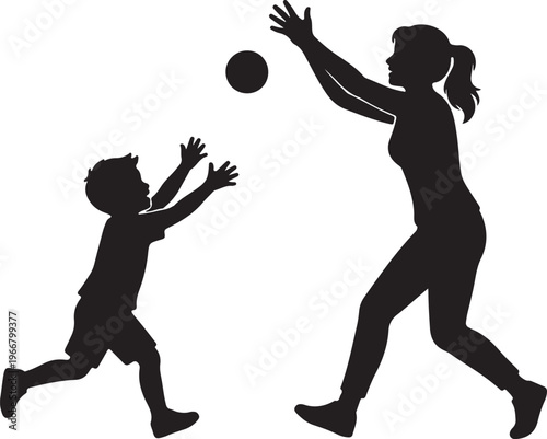 Mom and Son Heartfelt Moment: Sharp Vector Illustration for Mother's Day Branding