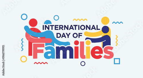 International Day of Families logo in colorful vibrant lighting on white background for social media