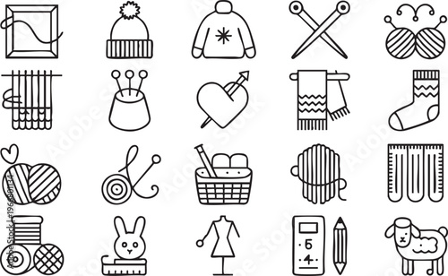 Sewing Tools Vector Pack for Textile Hobby and Tailoring Design