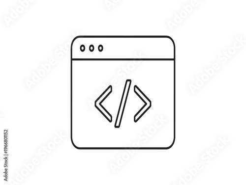 Coding, web development, programming icon, HTML code symbol isolated on White Background