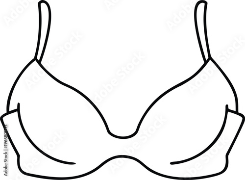 Classic Push Up Bra Line Illustration for Enhanced Silhouette and Style