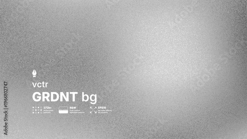 Abstract black and white vector background with high detailed noise texture and blurred gradient effect. Modern grayscale silver grainy overlay for industrial or brutalist design concepts.