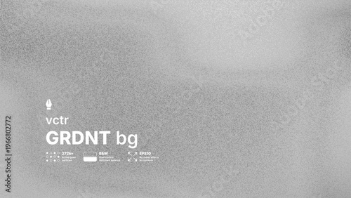 Abstract black and white vector background with high detailed noise texture and blurred gradient effect. Modern grayscale silver grainy overlay for industrial or brutalist design concepts.