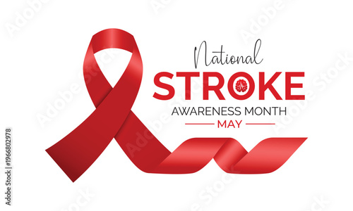 National Stroke Awareness Month is recognized annually in May to promote education and prevention of stroke. Banner poster, flyer and background design template. Vector illustration. Eps 10.