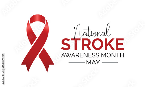 National Stroke Awareness Month is recognized annually in May to promote education and prevention of stroke. Banner poster, flyer and background design template. Vector illustration. Eps 10.