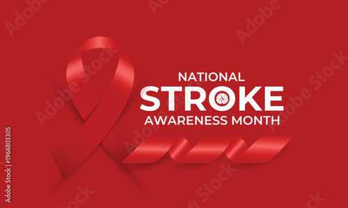 National Stroke Awareness Month is recognized annually in May to promote education and prevention of stroke. Banner poster, flyer and background design template. Vector illustration. Eps 10.