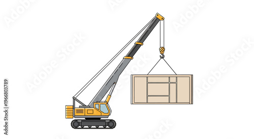 Crawler Crane Lifting Heavy Load.