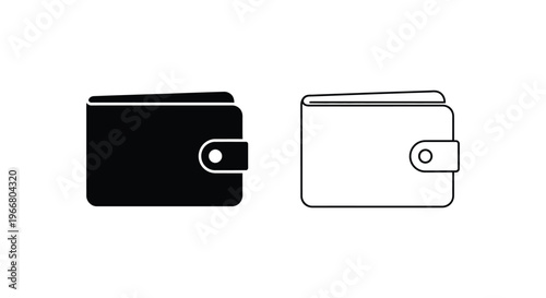 a black and a white wallet side by side Vector