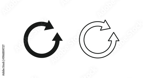 black and white refresh icons Vector