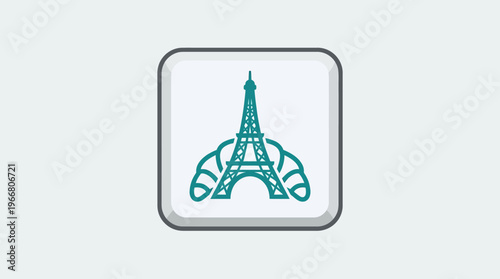 Eiffel Tower And Croissant Logo Design
