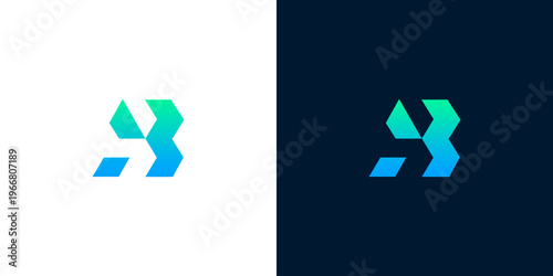 Modern geometric digital symbol with vibrant gradient colors, representing innovation and connectivity in technology and advanced data solutions