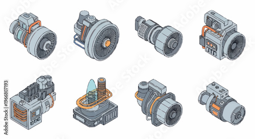 Collection of Industrial Machinery Components and Equipment.