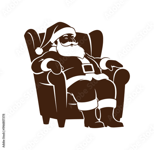 santa claus sitting in a chair relaxing during christmas time
