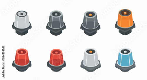 Collection of Various Warning Lights in Different Colors.