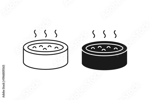 Circular Hot Tub Jacuzzi with Steam and Bubbles Icon