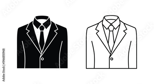 black and white business suit jackets with ties Vector