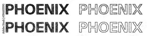 Sketch Phoenix text design set