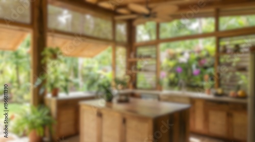 Rustic Outdoor Kitchen Warm Natural Light