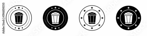 Trash bin icon template design. Trash flat design template for business. Stock vector.