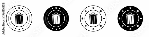 Trash bin icon template design. Trash flat design template for business. Stock vector.