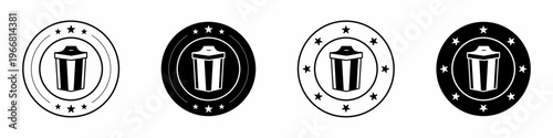 Trash bin icon template design. Trash flat design template for business. Stock vector.
