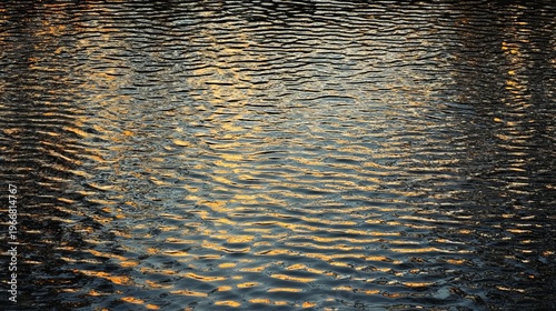 Beautiful Abstract Water Surface with Ripples and Reflections, Calm Lake Background in 4K Quality